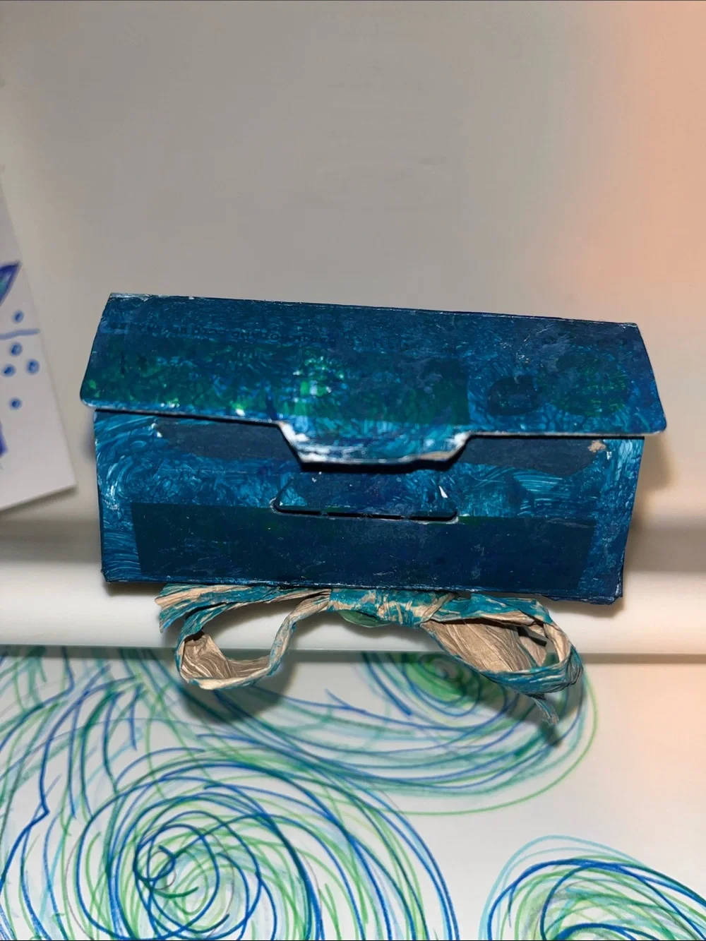 1of a kind new upcycled Handmade Mermaid ocean Mixed-Media treasure art card box